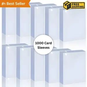 1000 Premium Card Sleeves Ultra Clear Soft Sleeves for Trading Sports Pokémon MTG Baseball Standard Size Protection Bulk Pack