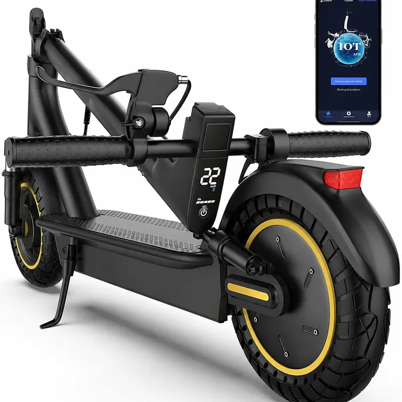 Multifunctional Compact Smart Drive High Performance Adult Motorized Scooter, 350W/500W Powerful Motor, Foldable Lithium Battery Commuter, 19/22MPH Top Speed, Bluetooth App Control, 8.5"/10" Puncture-Proof Tires, Dual Brakes, Brake Tail Light, 28 Mi Range