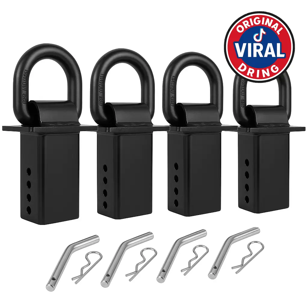 Torvec Heavy Duty Adjustable Trailer Stake Pocket D Ring w/ 1/2" Hitch Pin WLL 18000 lbs 4 Holes for Adjustmen Stake Pocket D-Ring Tie Downs Utility f