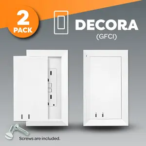 Decora GFCI - Sliding and Locking Outlet Cover (White) 2 Pack