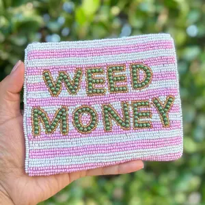 Weed Money Beaded Pouch
