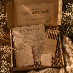 Date with a Coloring Book Colored Pencils and Markers for First Dates and Couples Connection Activities
