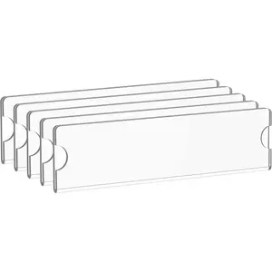 Acrylic Wall Name Plate Holder, 2x8 Inch, 5 Pack Clear Acrylic Sign Holder Frame with Adhesive Tapes, Door Plates for Home, Office, Classroom