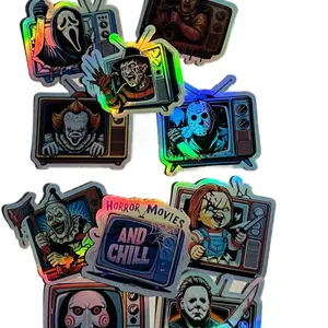 Horror Retro tv set holographic sticker mystery bag (8 stickers)