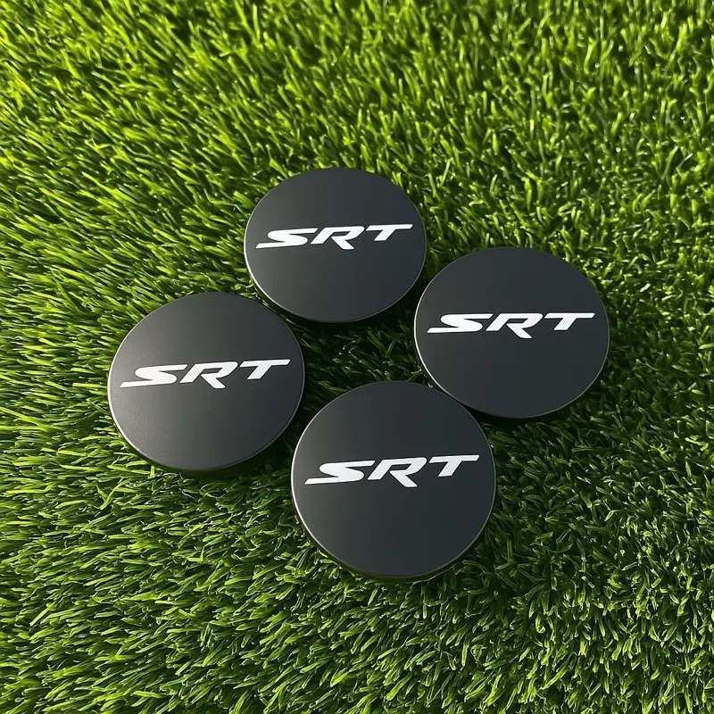 Matte Black SRT Wheel Hub Center Caps – 63mm (Set of 4)