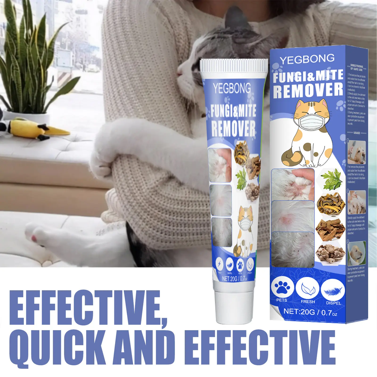 Pet Mite Removal Pet Dog Skin Itch Relief Cat Fungus Removal Of Mites Cat Ringworm Topical Care