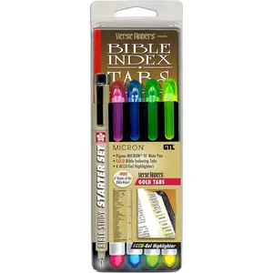 Accu-Gel & Pigma Micron Bible Study Starter Sets with Gold Verse Finder Bible Tabs outdoorfun