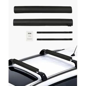 VEVOR Soft Roof Rack Pads, TikTokShopBlackFriday, 28" Universal Car Roof Rack Pads for Various Crossbars, 88LBS Load Capacity Luggage Kayak Carrier with 2 Tie Down Straps & Velcros for SUPs Canoes Snowboards Paddle Boards