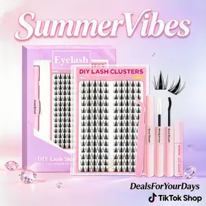 Manga Lash Clusters Kit DIY Eyelash Clusters at Home with 72H Waterproof Bond and Seal 0.05mm Ultra-Thin Band Wispy Spiky Anime Lashes for Daily & Party, Lash Extensions (KIT-Fairy 01) Makeup Cosmetic