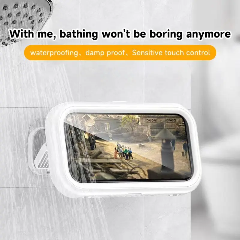 All-round waterproof cell phone holder "480° rotating shower phone holder with waterproof case, compatible with 4" to 7" phones waterproof Anti-fog full touchscreen functionality for easy use in the shower, wall-mounted for convenience and security summer