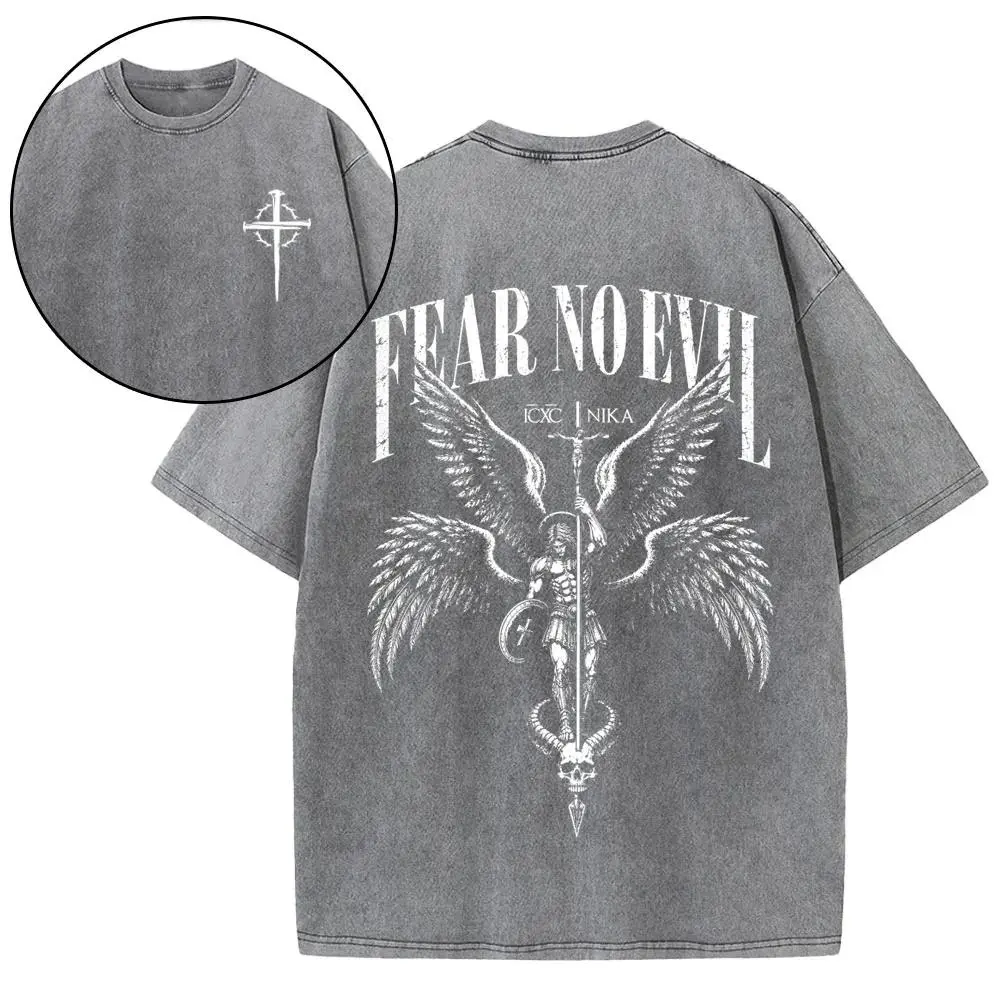 Washed Cotton Tee-Gray