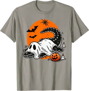 Funny Crocodile Ghost Costume Spooky Halloween Alligator T-Shirt - Karlagarz Shop 77B0DJSCSX91