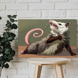 Opossum Funny Wall Decor Art, Waterproof Canvas Poster, Artistic Poster for Bathroom, Bedroom, Kitchen and Living Room, and A Perfect Gift for Home Abstract Face Design Decoration
