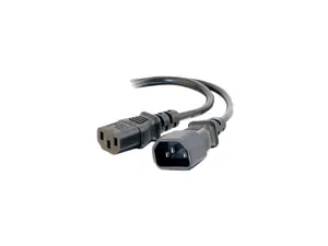 C2G 03141 18 AWG Computer Power Extension Cord - IEC320C14 to IEC320C13, TAA Compliant, Black (6 Feet, 1.82 Meters)