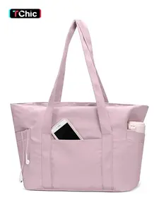 Women's Solid Color Tote Bag, Fashionable Large Capacity Shoulder Bag for Work & Travel, Casual Trendy Versatile High-quality Daily Commuting Bag, Lightweight Tote Bag