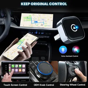 2026 Upgraded Version Wireless CarPlay Adapter for Portable In-Car Display, CarPlay Car Screen, 2-in-1 Wireless CarPlay and Android Auto for Seamless Smart Navigation and Entertainment