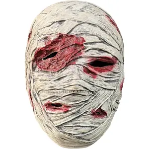 Terrifying mummy latex headgear, zombie mask; devil full-head mask, bloody killer cosplay for Adult Halloween and Parties