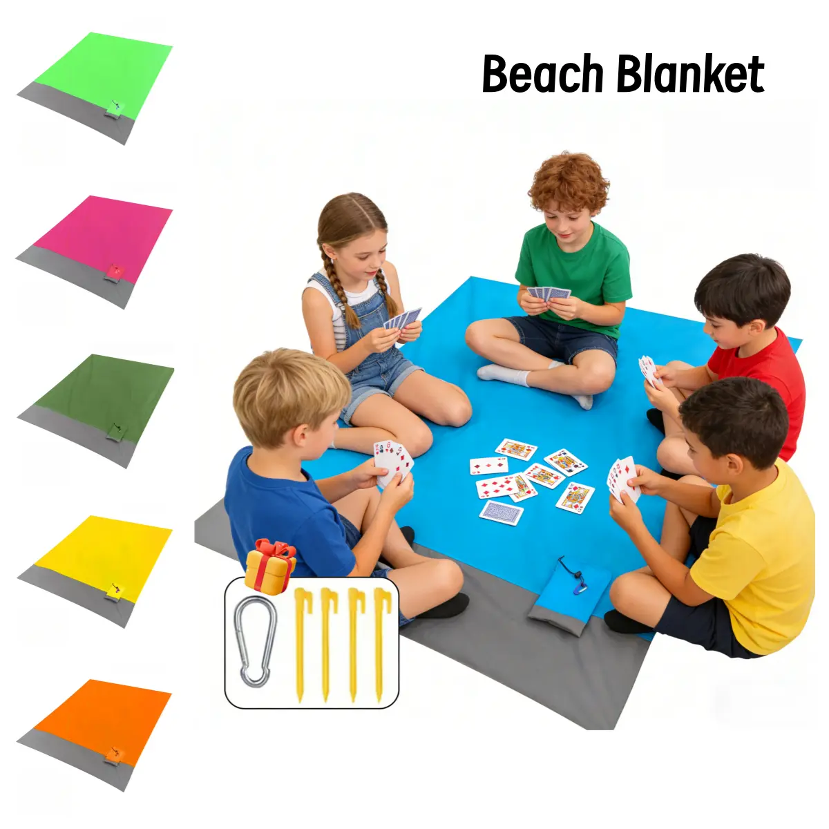 Foldable Picnic Blanket with Storage Bag,79in * 55in,Waterproof,Easy to Clean,Quick-Dry,Outdoor Mat for Beach,Camping,Hiking,Traveling,Picnics
