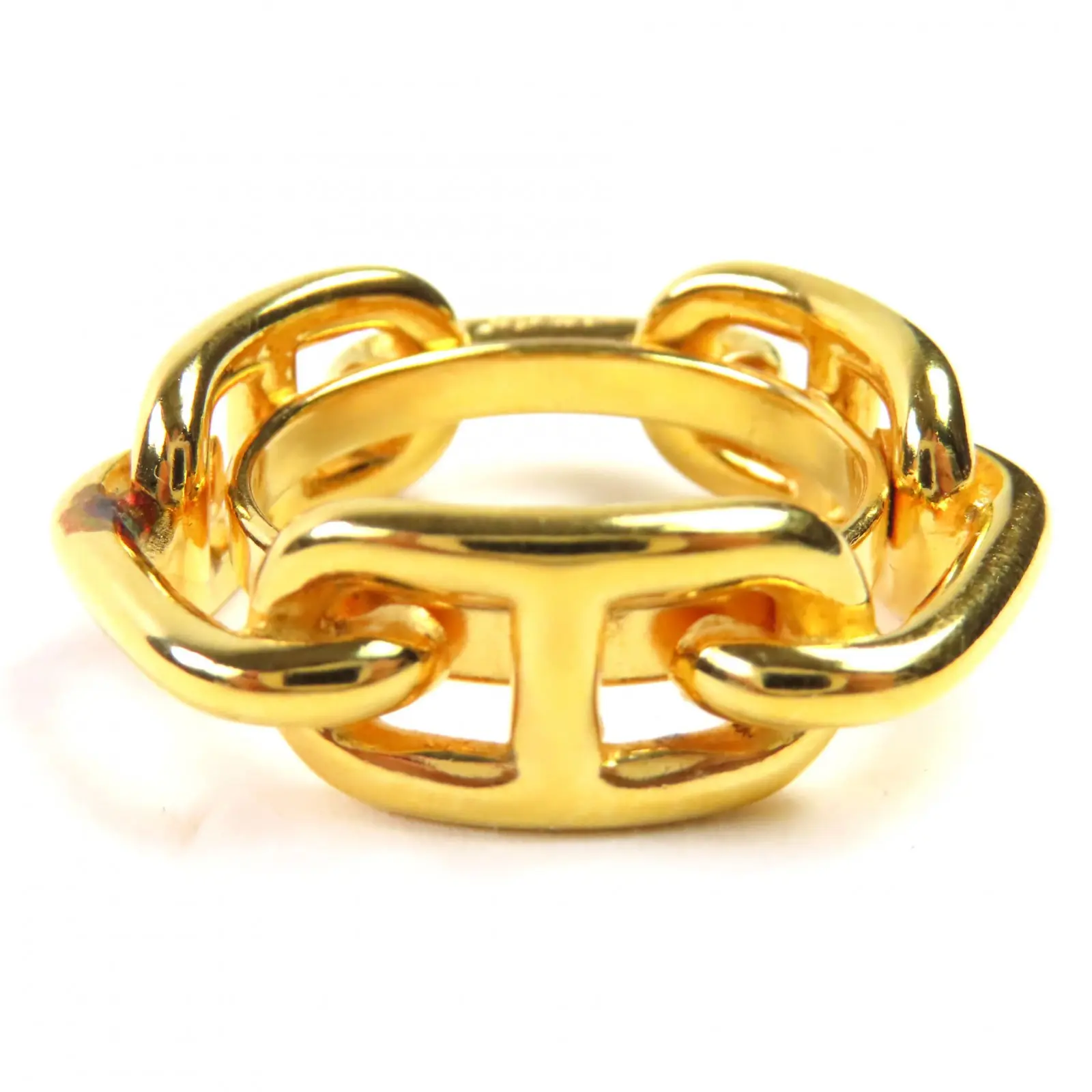 Pre-owned HERMÈS Stainless Small Leather Goods Hermes Lugate Scarf Ring