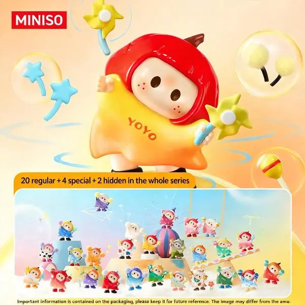MINISO YOYO Cute Tilting Series Icon Box Blind Box Figurine “Rururu Sauce” Trendy Collectible Figurine Ornament Birthday Gift#Summervibes