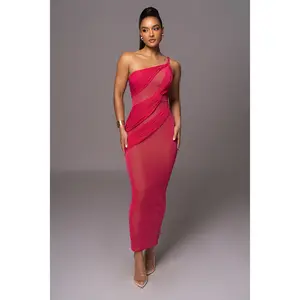 Pink Alari One Shoulder Maxi Dress