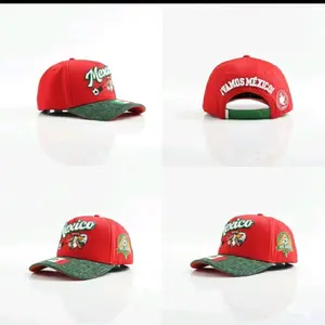 Gorra México Roja  - Edición Soccer con Visera de Textura Especial - Ajustable Snapback