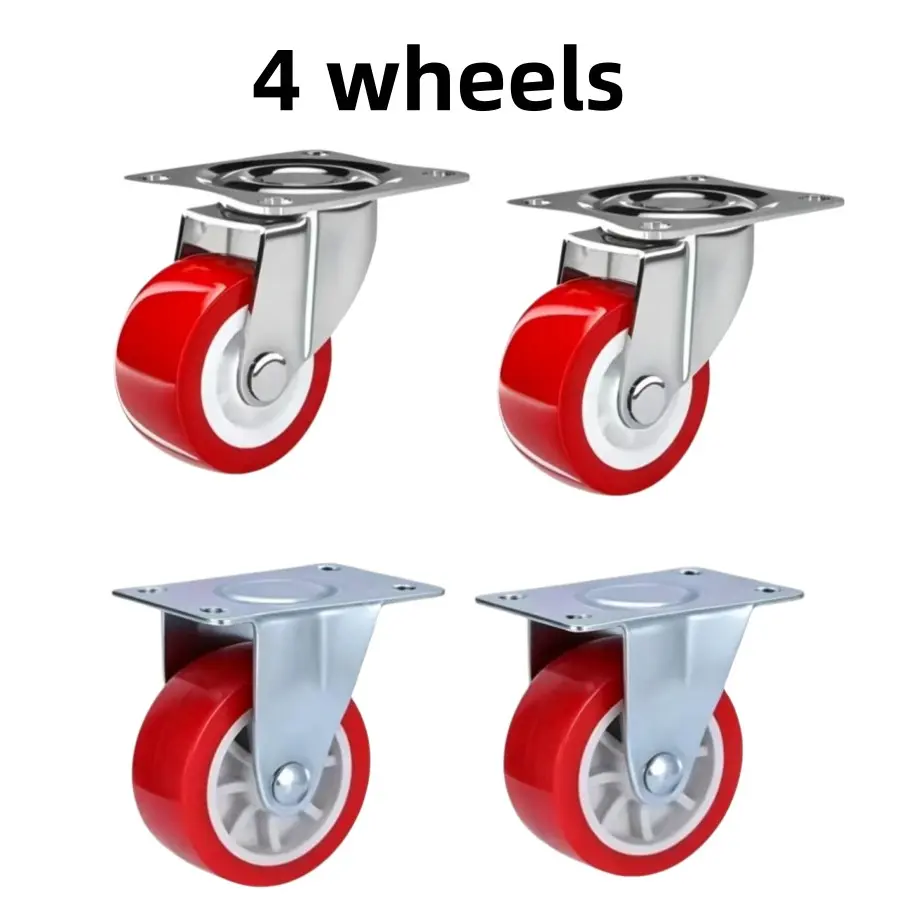 4-Pack Silence Anti-Slip Small Wheels for Furniture and Storage Cabinets, 2-Inch Thick Platform Casters for Easy Moving and Stable Support