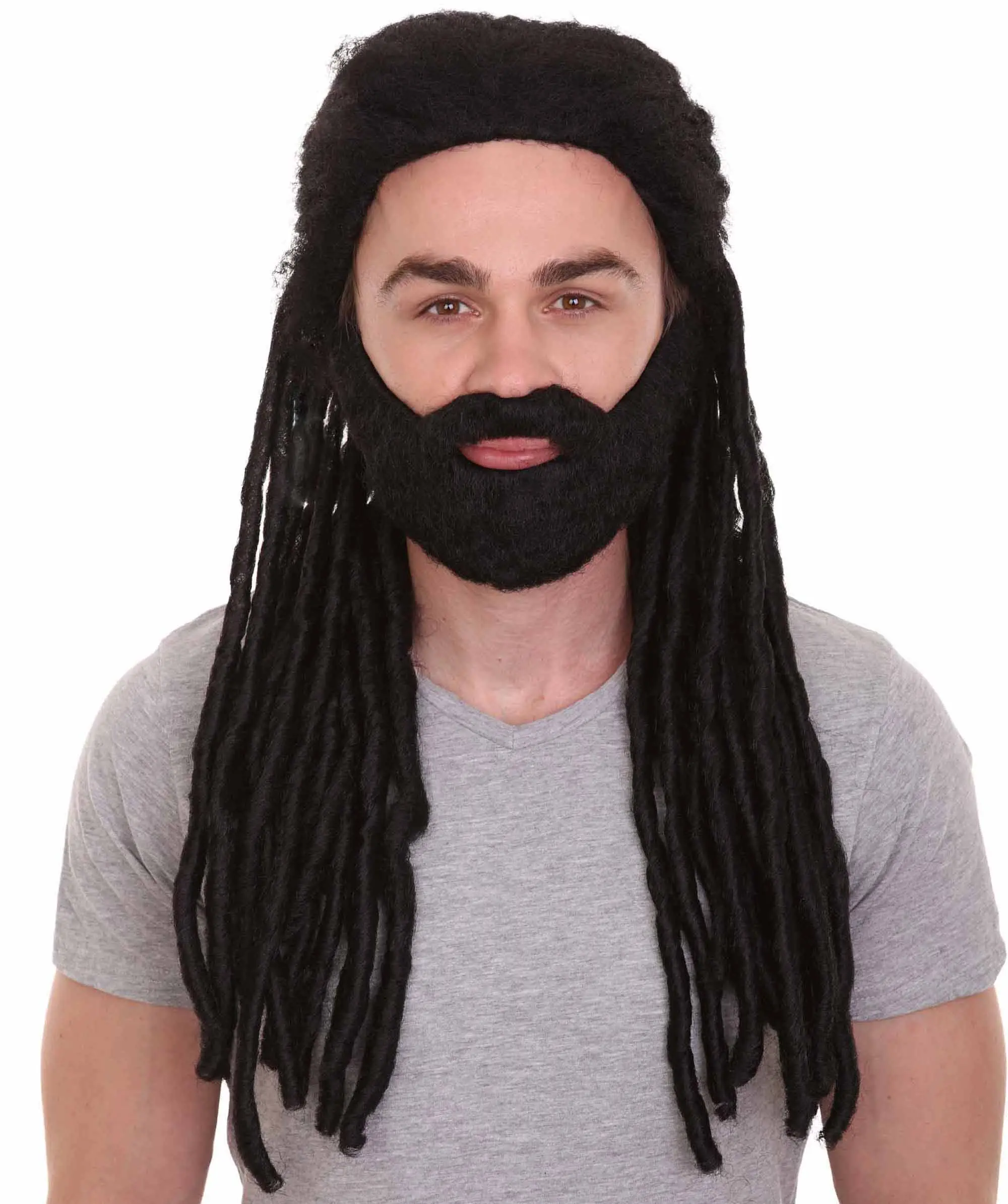 Men's Braided Black Dreadlocks Wig, Long Length for Sci-Fi Movies, Premium Breathable Capless Design, Flame-Retardant Synthetic Fiber