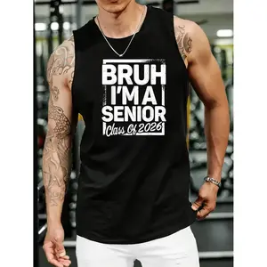 Men's Funny Bruh I'm A Senior 26 Class Of 2026 Vests with Vintage Style for Graduation and Casual Events