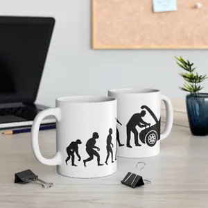 Car Mechanic Evolution Graphic Ceramic Mug 11oz Perfect For Coffee, Tea and Hot Chocolate-97834121 4