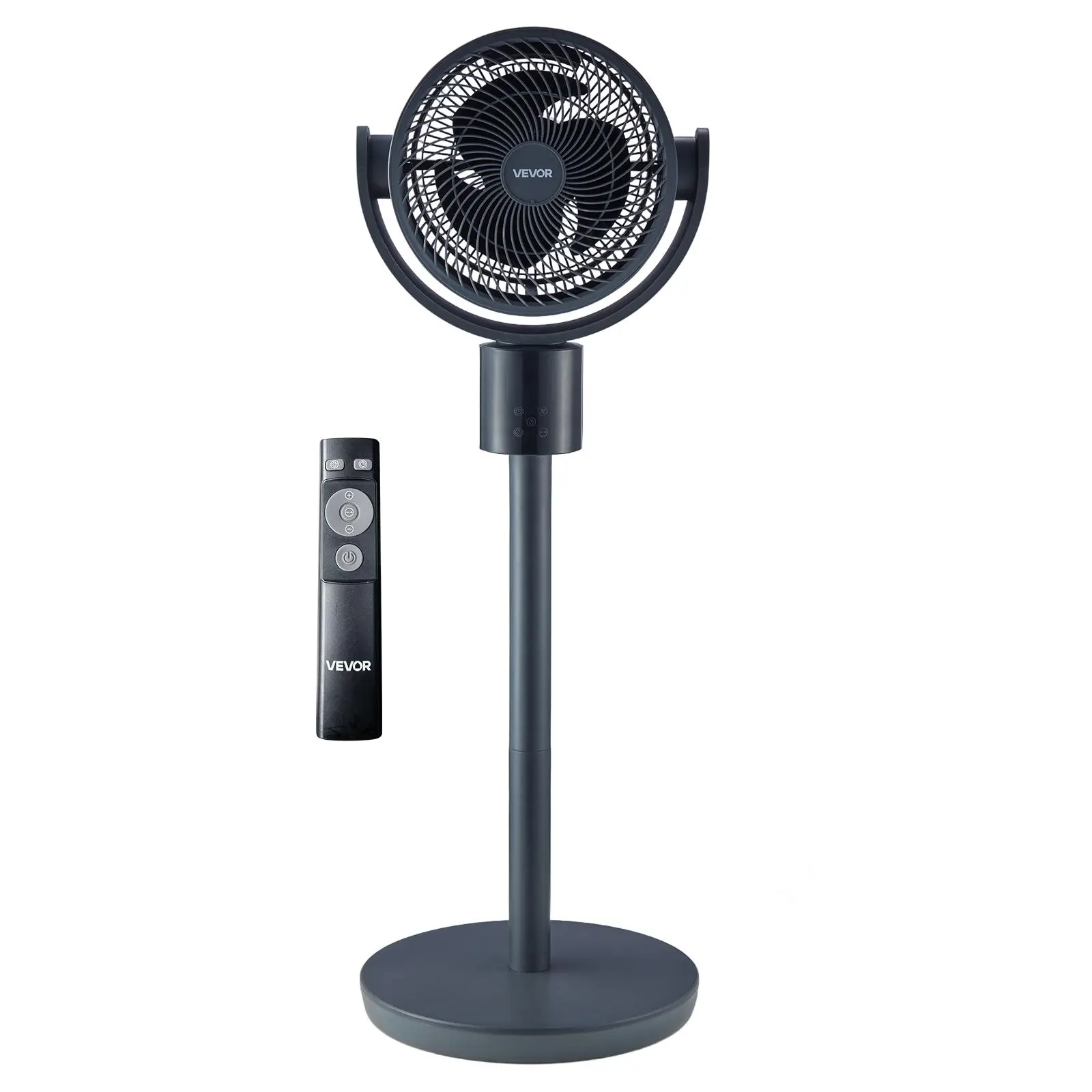 【DealsForYouDays】VEVOR 7-Inch Portable Pedestal FanOscillating Standing Floor Fan with DC MotorRemote Control12 Speeds3 Modes15H TimerAdjustable HeightQuiet for HomeBedroomBlue GrayPortable Fans, Fan Portable