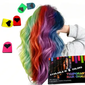 Color Card Powder for Girls' Fashion and Beauty Products One-Click Coloring 12 Colors Set Temporary Hair Chalk 20.3x20.5x1.35cm 180g