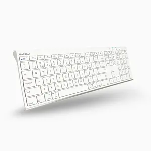Full-Size Bluetooth Keyboard for Mac - White Rechargeable