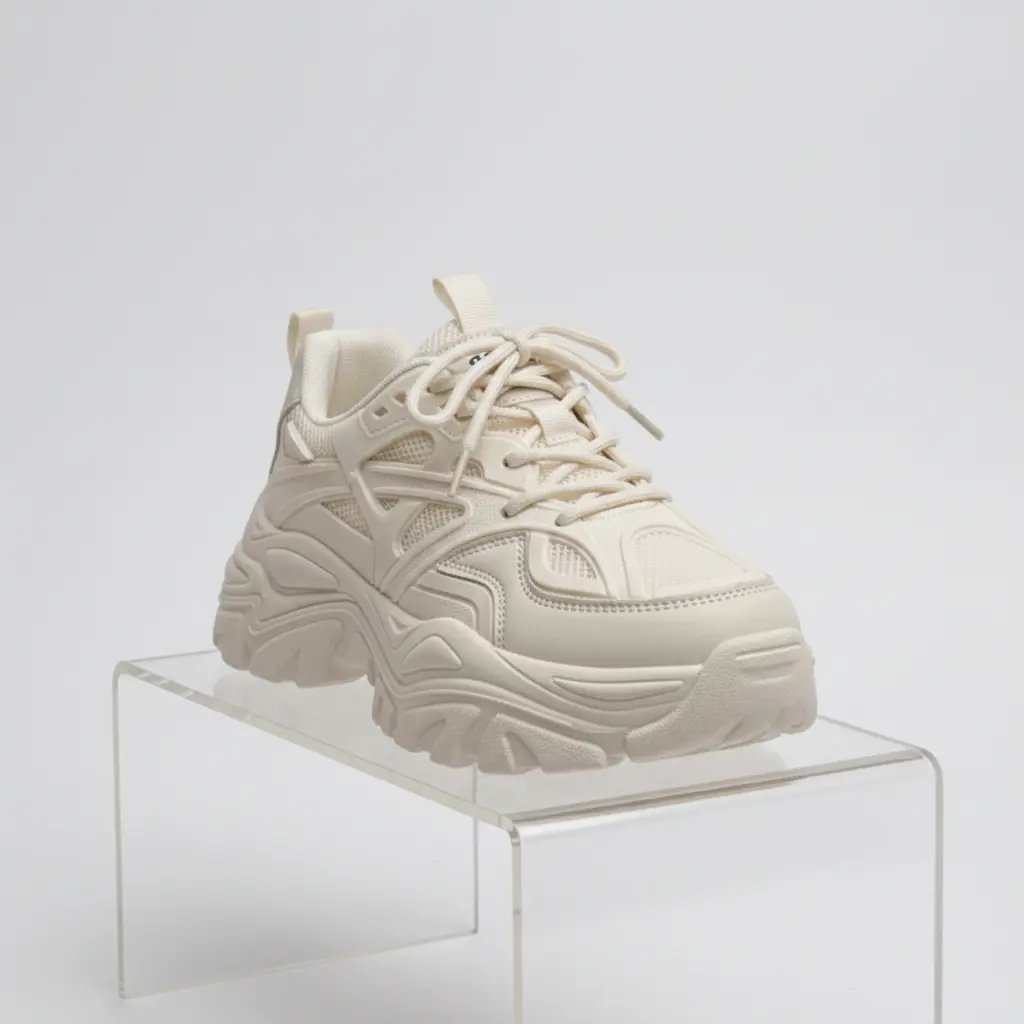 Women Mesh Leather Platform Shoes