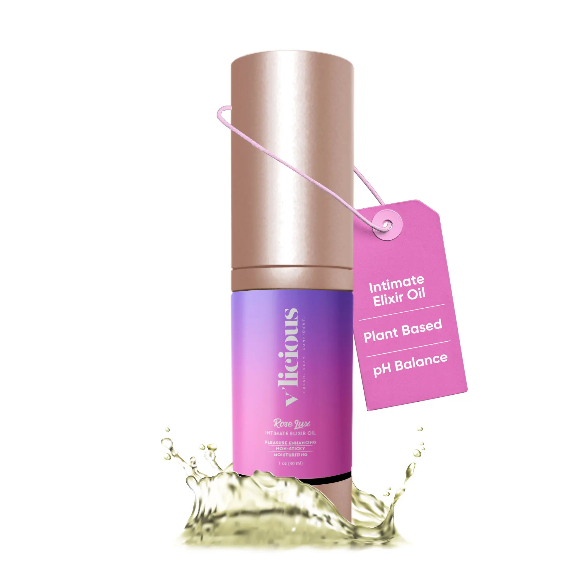 V'licious Rose Lux Elixir Oil - Hydrating, Nourishing Formula for Bikini Line, Sensitive Areas, Minimizes Soreness, Silky Skin - Body Care