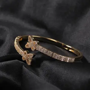 Enchanting Crystal Butterfly Bangle | Elegant Wristwear