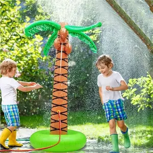 61" Inflatable Palm Tree Backyard Sprinkler for Kids, Spray Water Pool Toy Inflatable sprinkler for yard Outdoor Hawaiian Party Coconut Tree for Lawn Sprinkler for Boys Girls Backyard Beach Games Toys