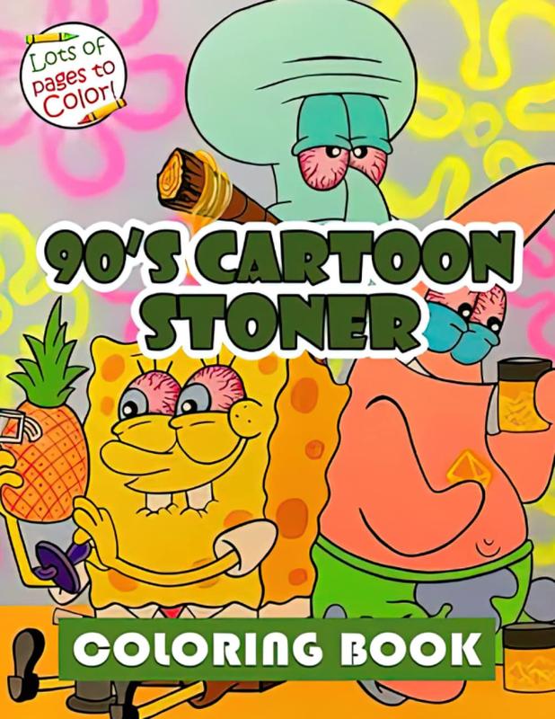 90's cartoon stoner coloring book
