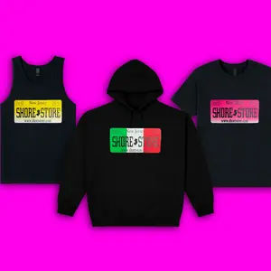 Shore Store License Plate Collection Retro Jersey Shore Graphics Hoodie T-Shirt & Tank Top Premium Cotton Blend Comfortable Everyday Wear Casual Classic Menswear Stylish Sweatshirts Vibe Man Soft Pullover