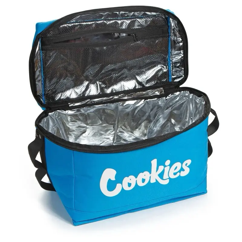 Men's Solid Blue Crossbody Cooler Bag, Odorproof Portable Arctic Cooler for Cookies, Insulated and Free From Odors with Mesh Pocket, Smell Proof