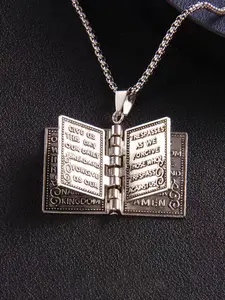 Mini Bible Necklace, Inspirational Christian Gift, Portable Flip Book Pendant, Perfect for Office & Daily Use, Ideal Religious Keepsake