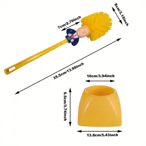 Creative Donald Trump Style Toilet Brush Set, Manual, Non-Electric Bathroom Toilet Cleaner with Holder - Novelty Home Toilet Cleaning Tools