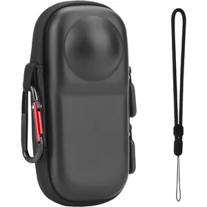 Carrying Case for Insta 360 X4 X5 (for Original Lens Cap), Portable Small Storage Bag Protective Cover Hard Shell Travel Protector with Wrist Strap Carabiner for Insta360 X4 X5 Accessories