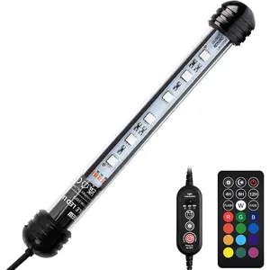LED Aquarium Light, 7 Inches Submersible Fish Tank Light, Waterproof Underwater Light with Multicolor Option