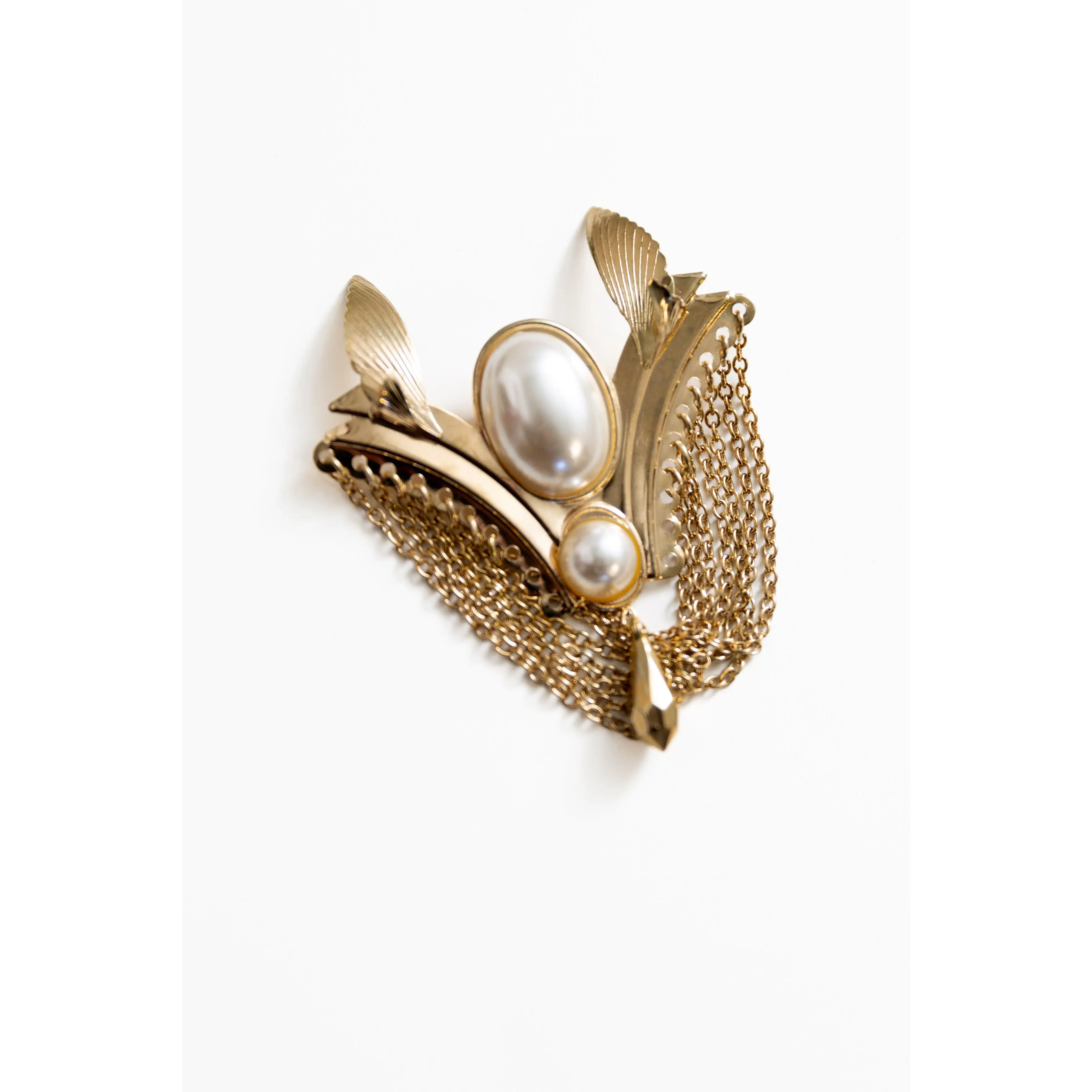Korean Pearl & Chain Brooch