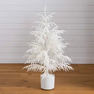 4' Artificial Real Touch White Norfolk Island Pine Christmas Tree with Natural Look