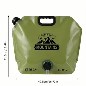 8L/2.1 Gallon Portable Foldable Water Bag with Spigot BPA-Free Leakproof Storage Container for Camping Hiking BBQ & Emergency Prep