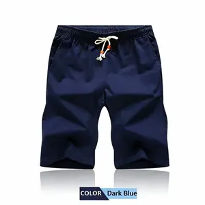 Men’s shorts made from cotton fabric, featuring a casual solid color design with drawstring and beaded embellishments, suitable for men to wear in summer.