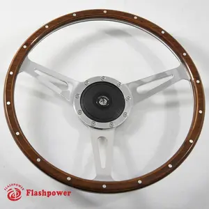 Classic Riveted Wood Grain Steering Wheel Restoration Custom Hot Rod Street Rod