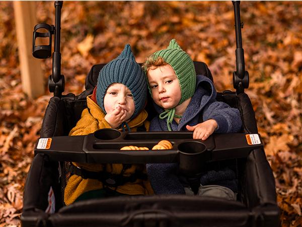 HARPPA Foldable 4 Seater Stroller Wagon, Mosquito Net & Canopy UPF50+, Stroller for Baby Toddler with Storage Bag, All-Terrain Wheels, Adjustable Handle & Cup Holder, Snack Tray